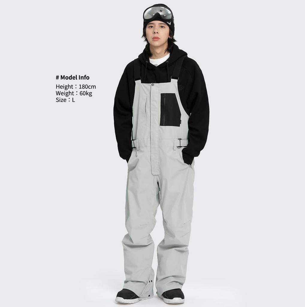 Acrais Pants Overalls Available in 6 and XXL Men's Snowboard/Ski Pants/Bib (Single Item) - Sizes XS, S, M, L, XL, (AL-SP2207, AL-SP2207XLGY-BL)