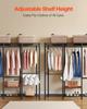 Clothing Garment Rack, Heavy Duty Closet Wardrobe, Adjustable Tiers Clothes Racks with Steel Frame, 499 kg Load Capacity Clothes Rack with 4 Hanging