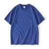 S-5XL 240gsm Algodão Retro T-shirt Caído Manga Ombro Homens Mulheres Vintage Manga Curta Camisetas Cor Sólida Hip Hop Solto Tees