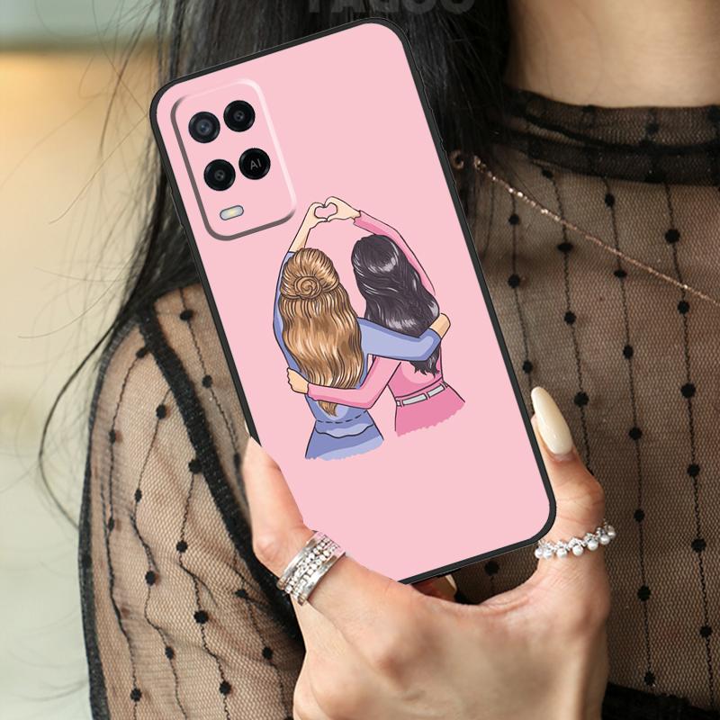 Best Friends BFF Matching Case For Oppo A16 A76 A96 A17 A18 A60 A80 A40 A38 A58 A78 A98 A94 A74 A54 A15 A57 A77 A5 Pro