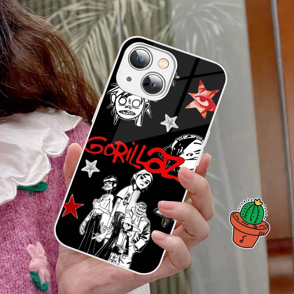 Hip Hop G-Gorillaz Phone Case For IPhone 15 13 12 Mini 11 Pro XS Max X XR 14 Plus Tempered Glass Cover