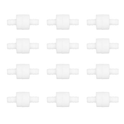 12 Stück Einweg-Rückschlagventil PE Hochtemperatur Korrosionsbeständig Quellwasser Stopp-Rückschlagventil für die Industrie 8mm