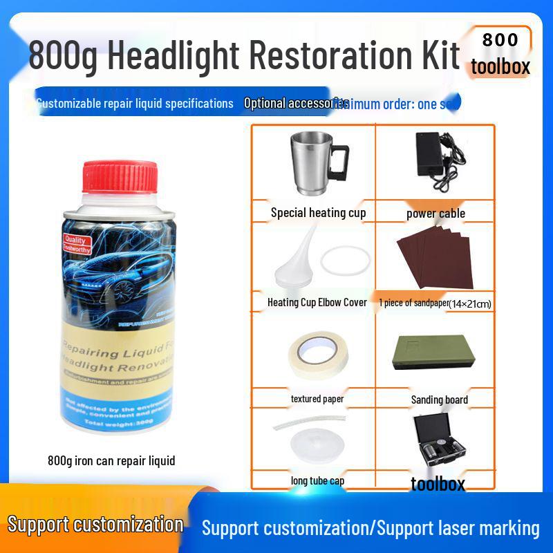 

Набор инструментов для ремонта и покрытия фар автомобиля с восстанавливающей жидкостью