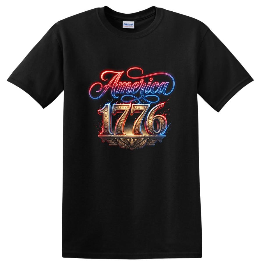 America 1776 T Shirt Vintage Patriotic Graphic Tee 250th Anniversary Celebration 3XL