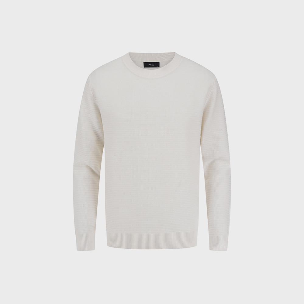 AND Z Men'S) Fine Texture Round Neck Knit_Bzf1Er1101Iv