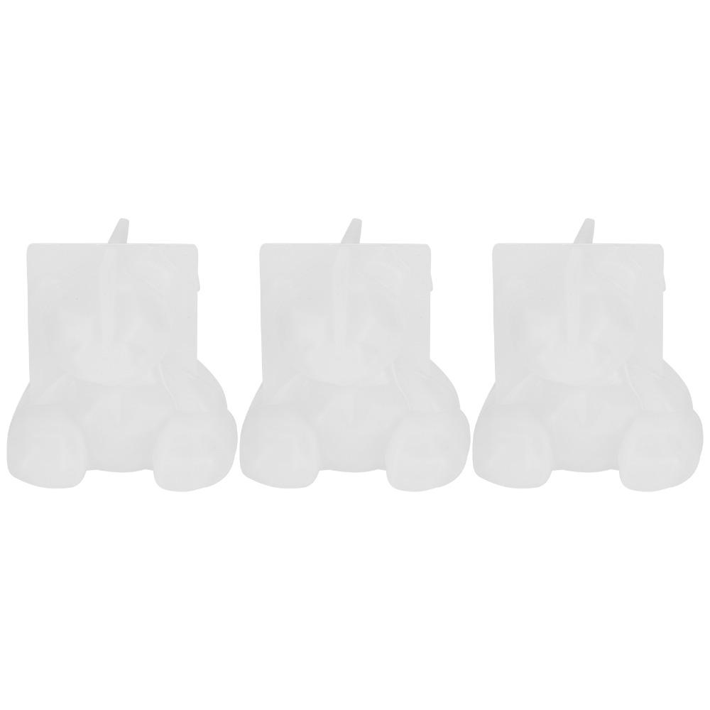 3pcs Food-Grade Silicone Bear Resin Mould 3D Shape Cute Bear 3D Bear Mould Chubby Bear Transparent Bear Candy Mould