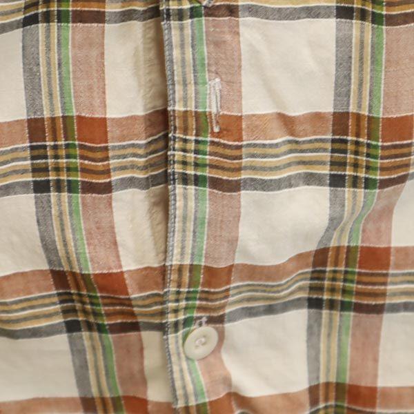 Gap 80s Vintage Check Pattern Long Sleeve Shirt Beige Men's Used