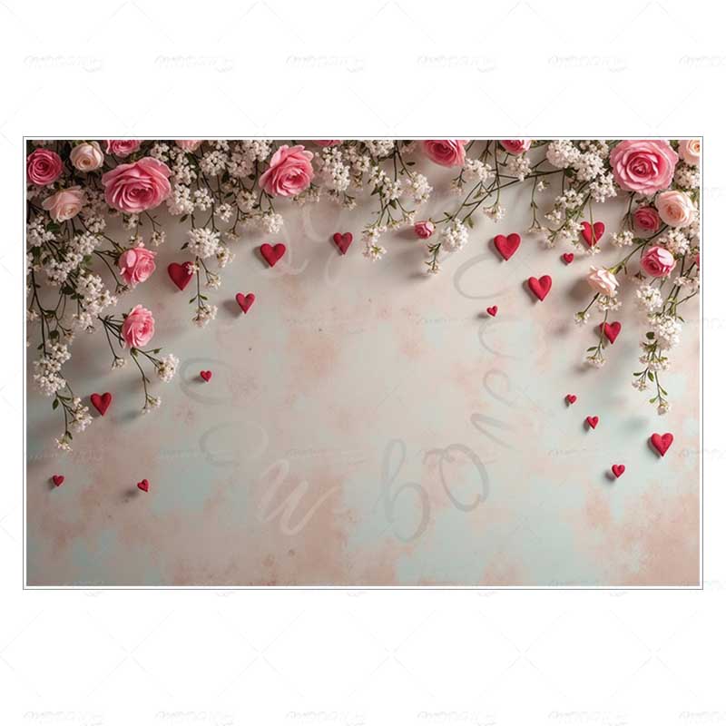 MOON.QG Valentine's Day Decoration Photo Background Candy Shop Teddy Bear Rose Soad Backdrops For Photography Studio Photozone
