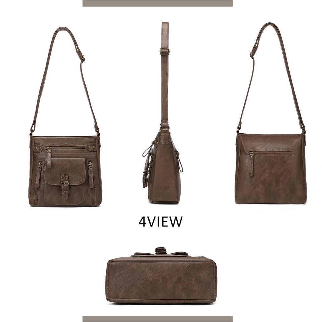 Shoulder Large PU Crossbody Soft Multiple Simple and Stylish [KL928] Women's Bag, Capacity, One-Shoulder, Leather, Bag, Handbag, Material, Pockets,