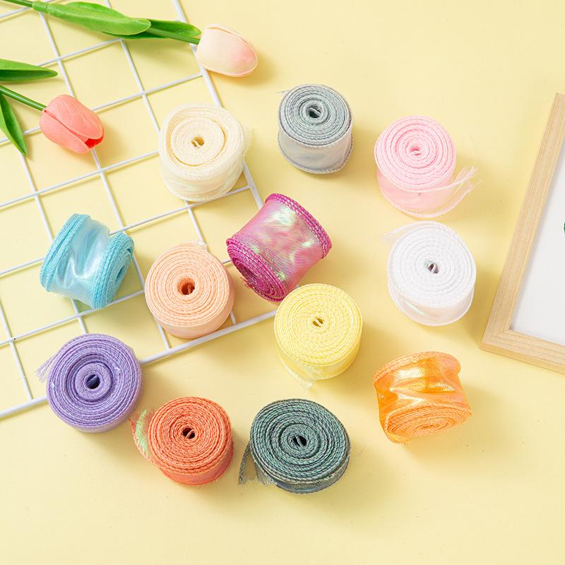 4cm x 10 Yards Iridescent Fishtail Yarn Ribbon, Polyester Lace Tulle for Floral Art & Baking.