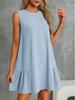 2025 Independent Station European and American Early Spring New Women's Clothing Solid Color Round Neck Sleeveless Vest Dress