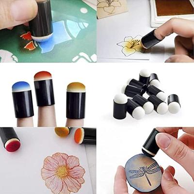 10 Pcs Sponge Daubers Finger Sponges Finger Painting Sponge Daubers Craft Drawing Sponge Dauber Set for Painting Art Ink Crafts Chalk Card Making