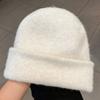 Soft Waxy Wool Knitted Wool Hat Women's Winter Solid Color Cold Hat Warm Cover Bag Head Show Face Small Confinement Hat