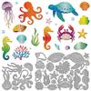 2Pcs 2 Styles Sea Animals Carbon Steel Cutting Dies Stencils for DIY Scrapbooking Photo Album Decorative Embossing Paper Card Mixed Shapes