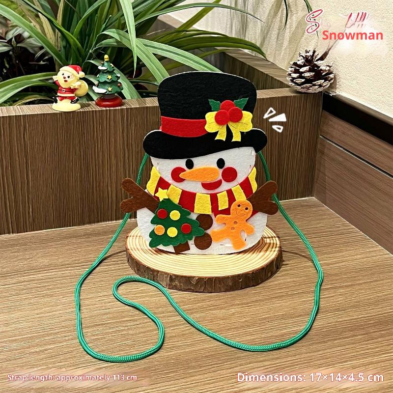 Christmas Theme Diy Handmade Shoulder Bag Handbag Sewing Creative Art And Handmade Activities Gifts Children'S Handmade Toys