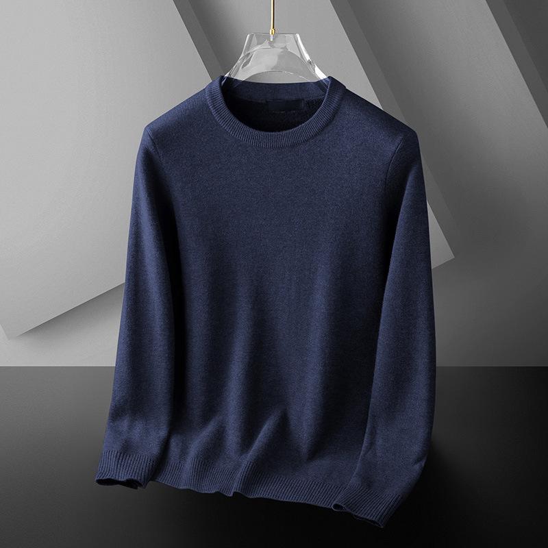 

2025 Men s Autumn/Winter Fleece-Lined Sweater, Half-High Collar, One-Piece Knit Base Layer 4XL