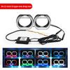 2PCS 2.5" 3" LED Angel Eyes Shrouds 5D Crystal DRL Covers With Scan Function Adjust Brightness App control Car Accessories