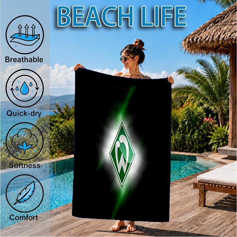Werder Bremen Fußball Strandtuch, Schnelltrocknend, Pflegeleicht, Geeignet für Fitness und Strandurlaub, Sport-Essential