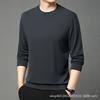 Langarmpullover Einfarbig Rundhalsausschnitt Pullover Atmungsaktiv Locker Vielseitig Unterteil Gestricktes T-Shirt