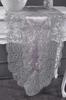 Sirma Velvet Runner Set 5 Pieces For Living Room, French Lace, Wedding, Home Accessories, Grey