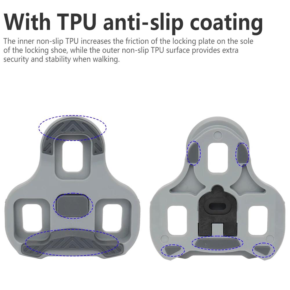 Wear-resistant TPU Road Bicycle Cleats Pedal Pads Anti-slip Cycling Locking Pedal Cleats Set For LOOK KEO System Cycling Shoes 6