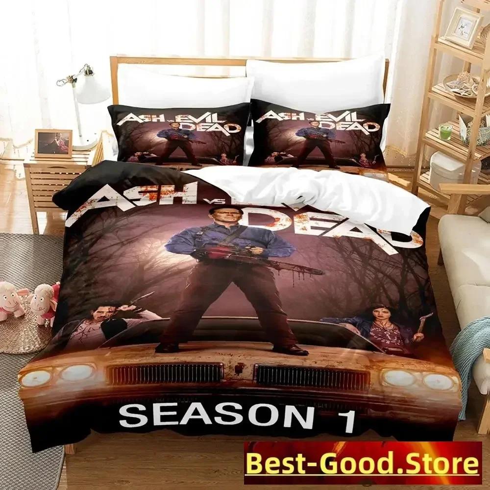 Ash VS Evil Dead Bedding Set Single Twin Printed Bed Set With Pillowcase Bed Duvet Cover Soft Single Double Queen King Size