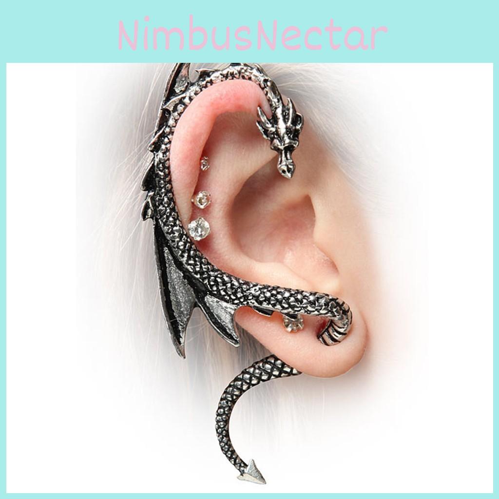 Exaggerated Vintage Punk Ear Pendants With Metallic Finish For Creative Style