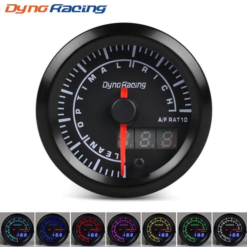 

Dynoracing 2 52mm 7 Colors LED Dual Display Boost Water Oil temp Oil pressure Voltmeter Air fuel Ratio EGT Tachometer Car Gauge Air fuel ratio gauge