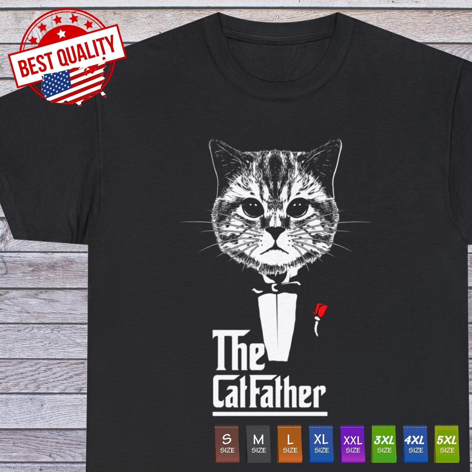 The Catfather Movie T Shirt Cat Lovers Funny Poker Las Vegas Casino Clothing M