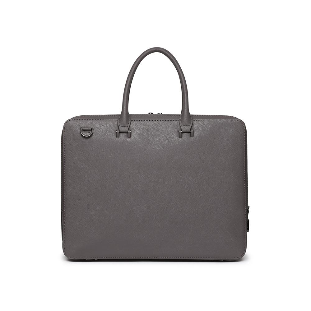 Tantin Noble Briefcase Cowhide Document Bag T13807 Grey