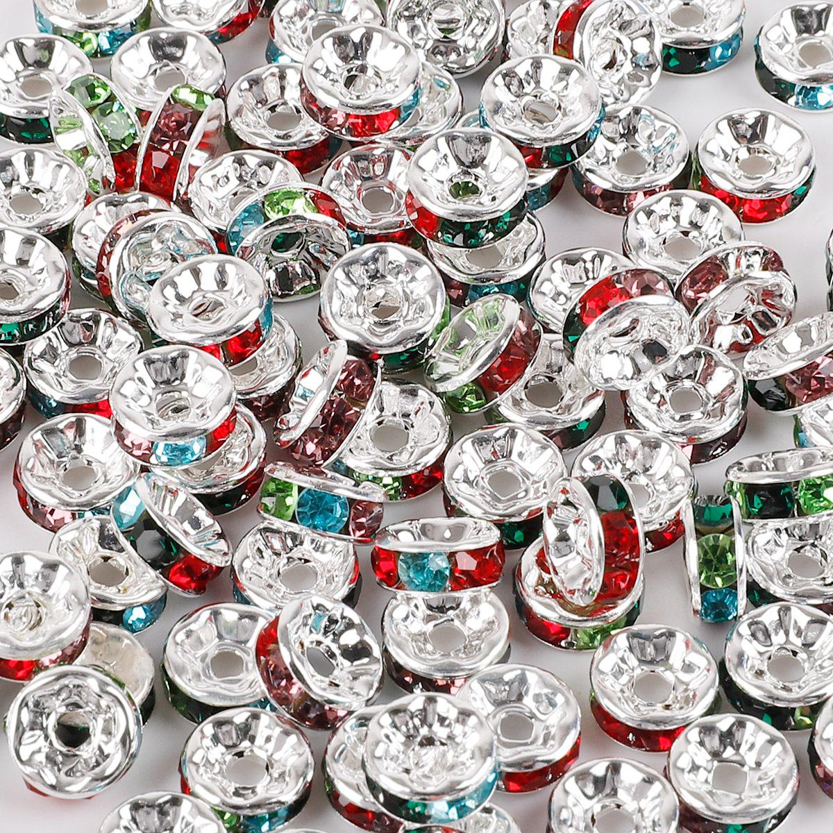 

50 шт. Гальванизированные цветные бусины-разделители в форме ромба для изготовления украшений своими руками, материал - железо Diameter 6mm, Hole 2mm, Height 2mm, 50 pcs