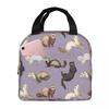 Playful Ferrets Insulated Lunch Bag for Women Kids Portable Food Boxes Thermal Lunch Box Tote