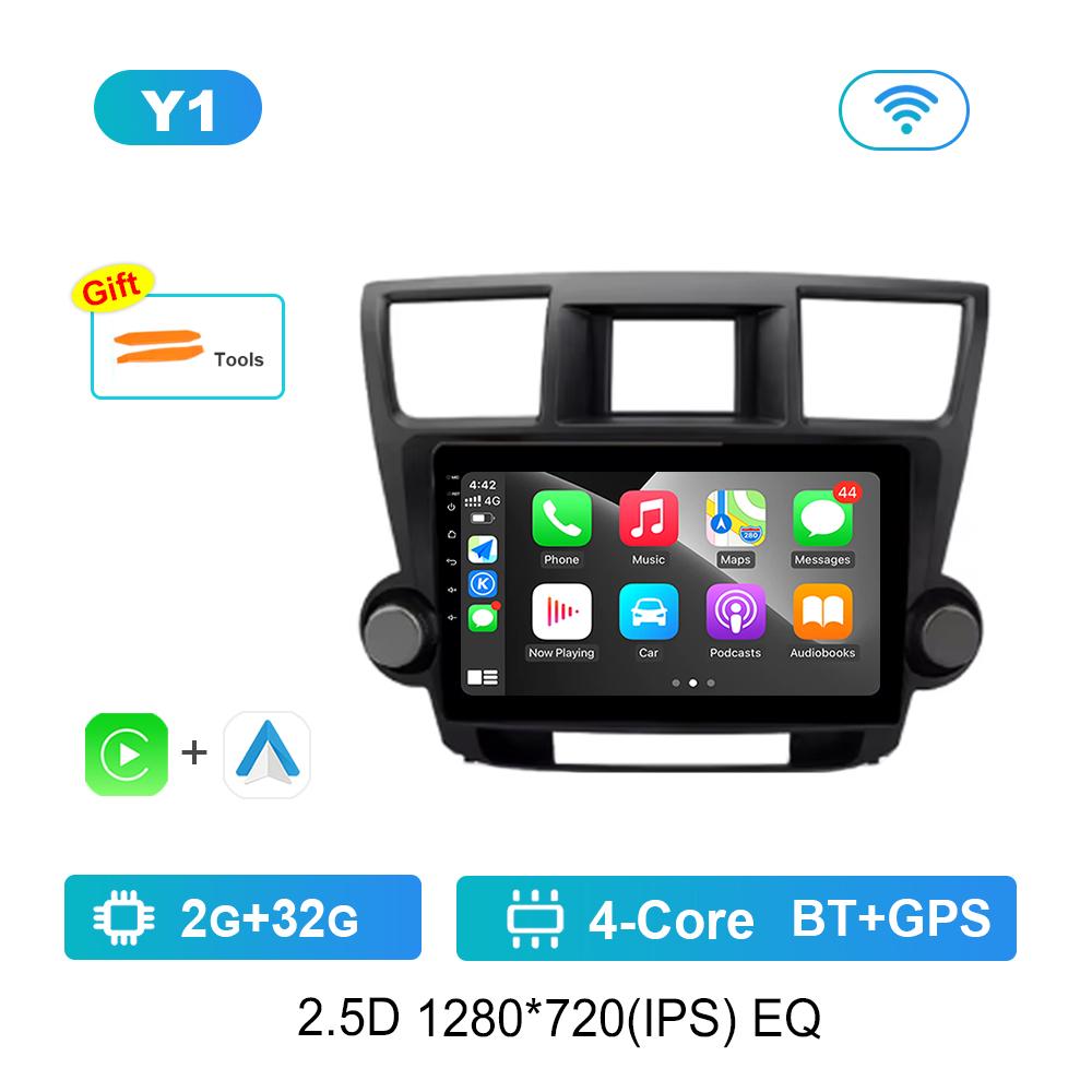 

Навигация GPS Автомобильный Видео Мультимедийный Плеер для Toyota Highlander 2007 - 2013 WiFi BT Android OS 4G Carplay Auto Tools DSP Stereo