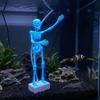 Realistic Dancing Skeleton Aquarium Bubbler 3D Printed with Pipe Suction Cup Movable Skeleton Fish Tank Bubbler Movable Wiggle