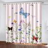 Rideaux à motifs de fleurs et de papillons Divers styles floraux Divers styles Salon Chambre Décoration de la maison Rideau de fenêtre