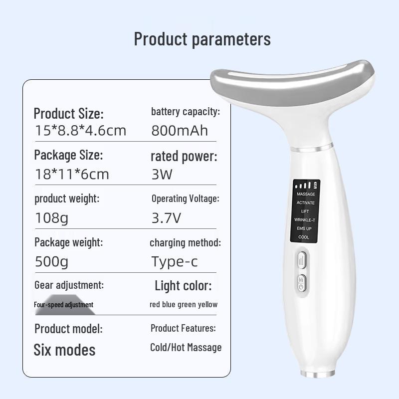 Ice Compress Neck & Facial Vibration Massager - Multi-Function Beauty Wrinkle Device
