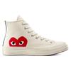 Mens Comme Des Garçons Play X Converse Chuck 70 High Milk 2023 Unisex Sneakers Cream White High-Risk-Red A08792C