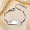 Free Customize Mom Lover Stainless Steel Heart Bracelets, Personalized Cuff Bangle Girls Boys Name Date Wristband
