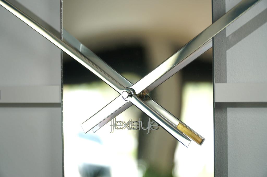 Unique metal mirror wall clock 50cm