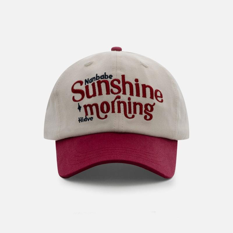 Hat women's new trendy brand letter embroidery baseball cap men's street fashion contrasting color splicing cap