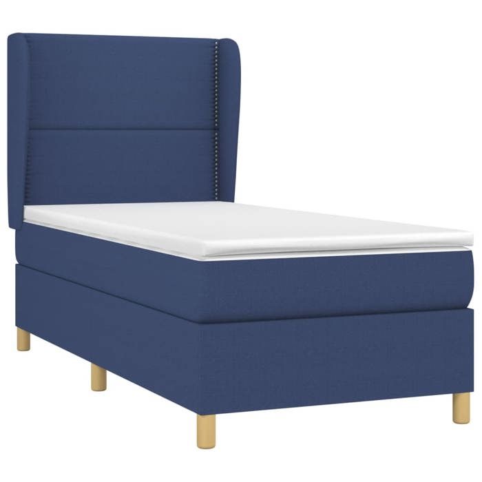 3128411 vidaXL Divan Bed with Mattress Blue 90x190 Cm Fabric