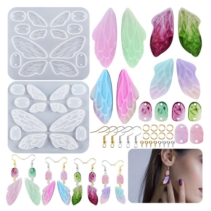 Silicone Resin Earrings Mold Butterfly Wings Pendant Mold for DIY Car Home Decor