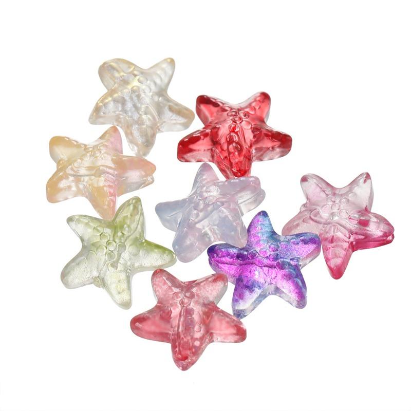 Mary Glass starfish loose beads glass beads handmade diy bracelet necklace jewelry