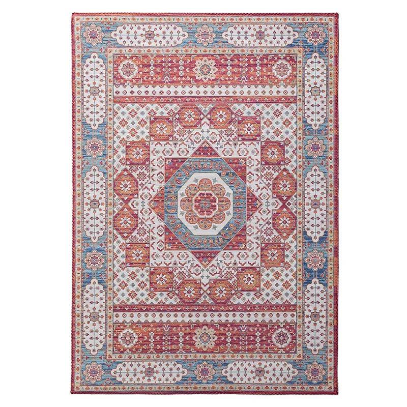 Light Luxury Vintage Living Room Carpet Coffee Tables Area Foot Mat Washable Kitchen Non-Slip Doormat Decoration Rug for Bedroom