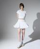 ALIENAR Lace Check Flare Skirt