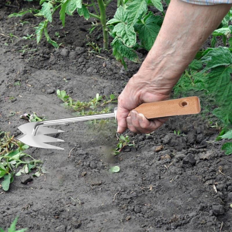 Hand Weeder Tool 4 Teeth Grass Removal And Digging Tool Outdoor Gear Gardening Gadgets Ergonomic Handle Picker For Garden Lawn