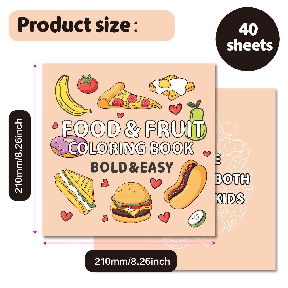 Funny Mini Food Fruit Coloring Book Creative Montessori Gouache Graffiti Book Interesting Educational Filling Color Book Gifts