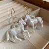 Small Horse Hook Earrings Resin Jewelry Present Fashionable Ear Pendants  Women