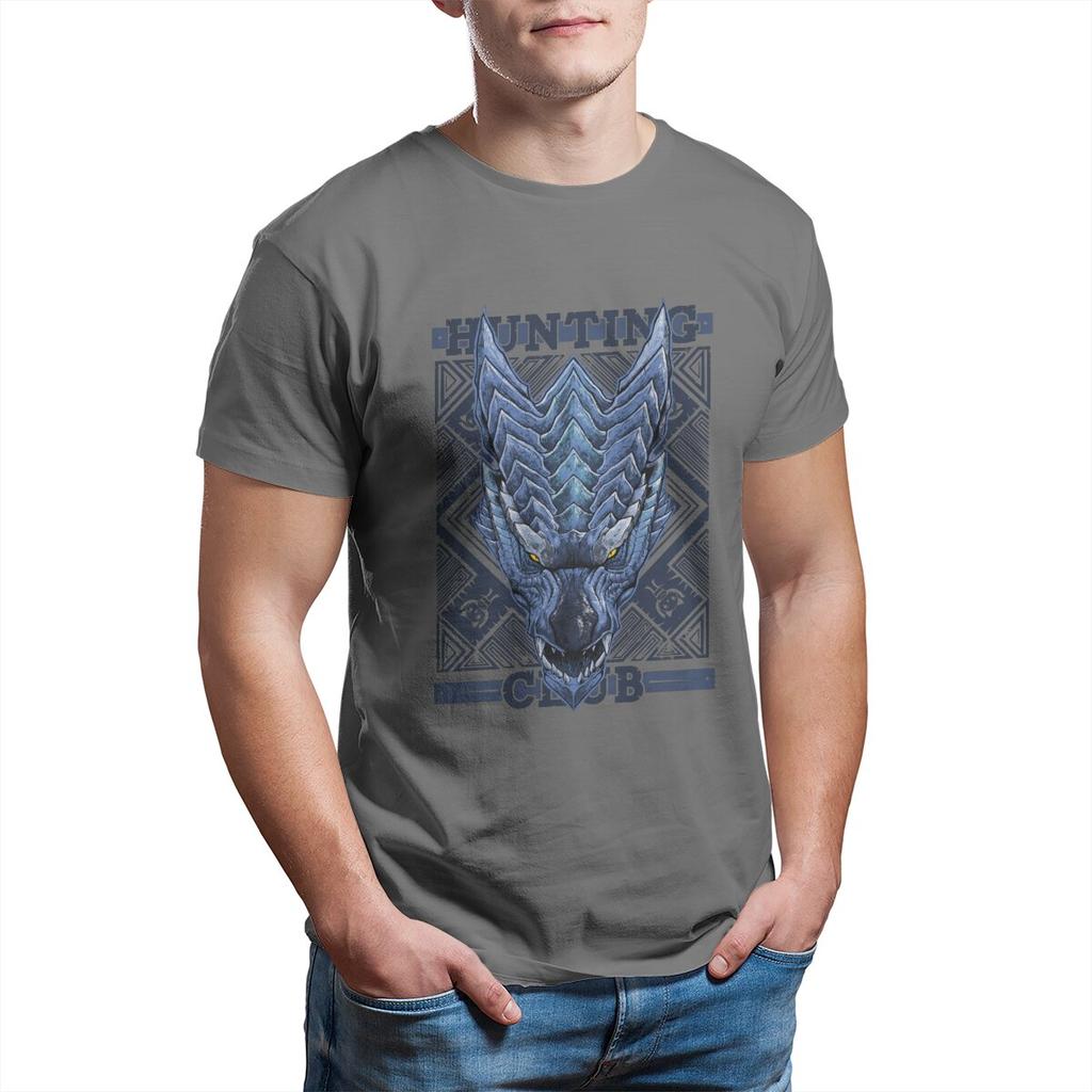 Monster Hunter World  Hunting Club Werewolf Wyvern T Shirts RPG Game Pure Cotton Printed Clothing Cool Summer T-Shirts