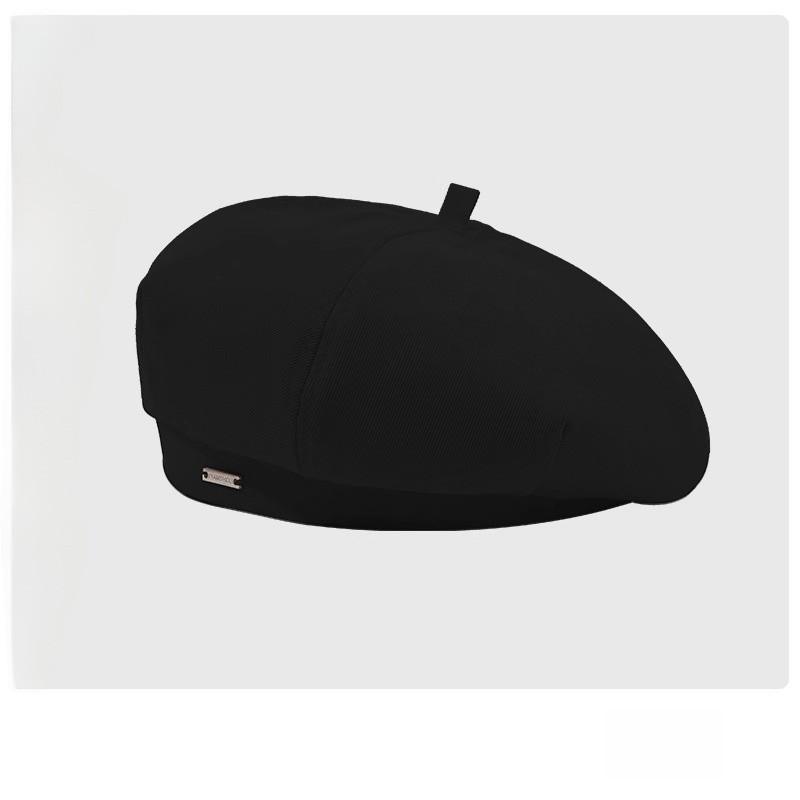

Black Beret Hat For Women Autumn Winter Cotton Blend With Sun Protection And Fashion Style Black,M
